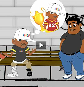 Animated characters in the video 